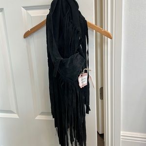 Really cool handmade suede fringe scarf- a piece of art 🦋